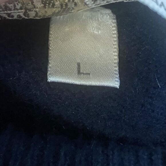 Clark & Gregory 100% Cashmere Sweater Navy Blue Size L Made in Scotland - Picture 4 of 11